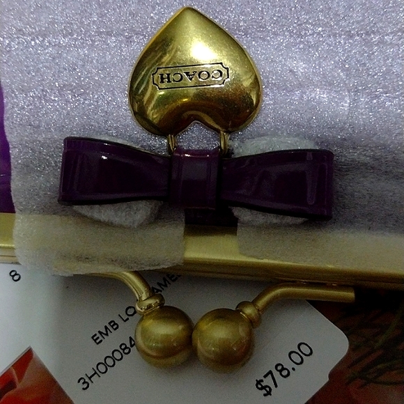 Coach Patent Leather👛 Deep Purple & Gold Hued LG 👛 Purse NWT - Picture 14 of 14